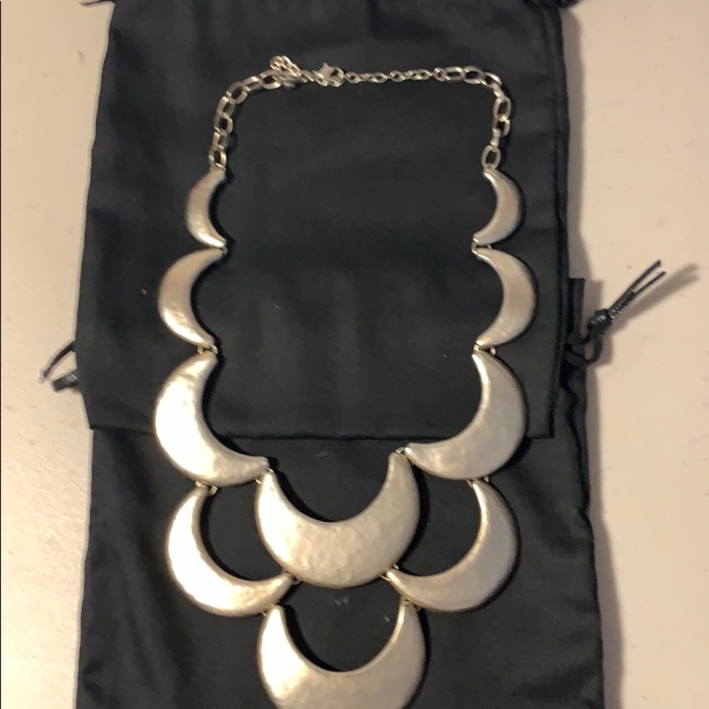 Matte Gold crescent necklace